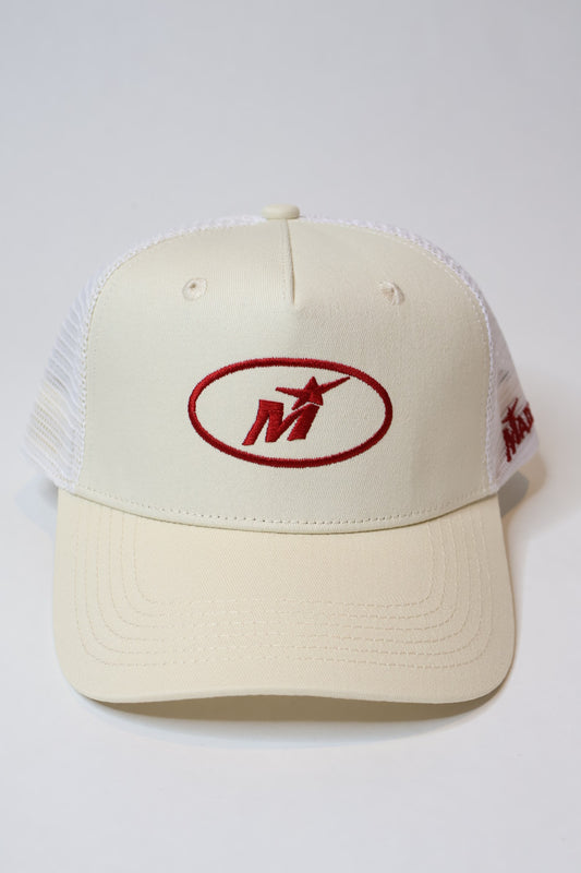 Cream trucker cap