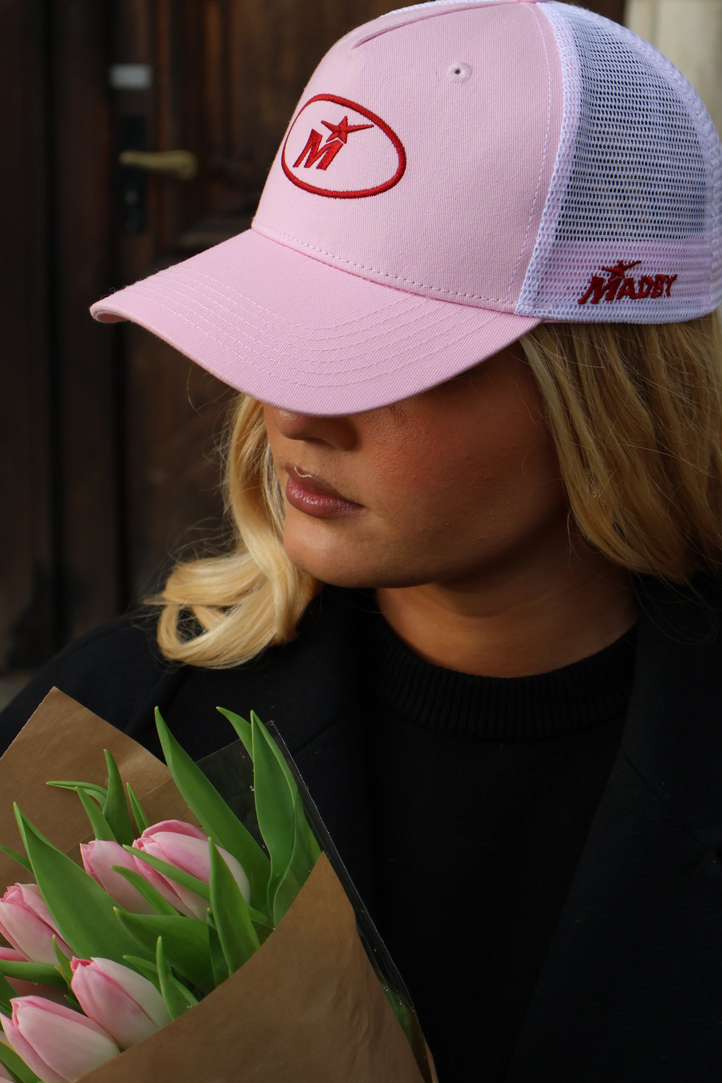 Pink trucker cap