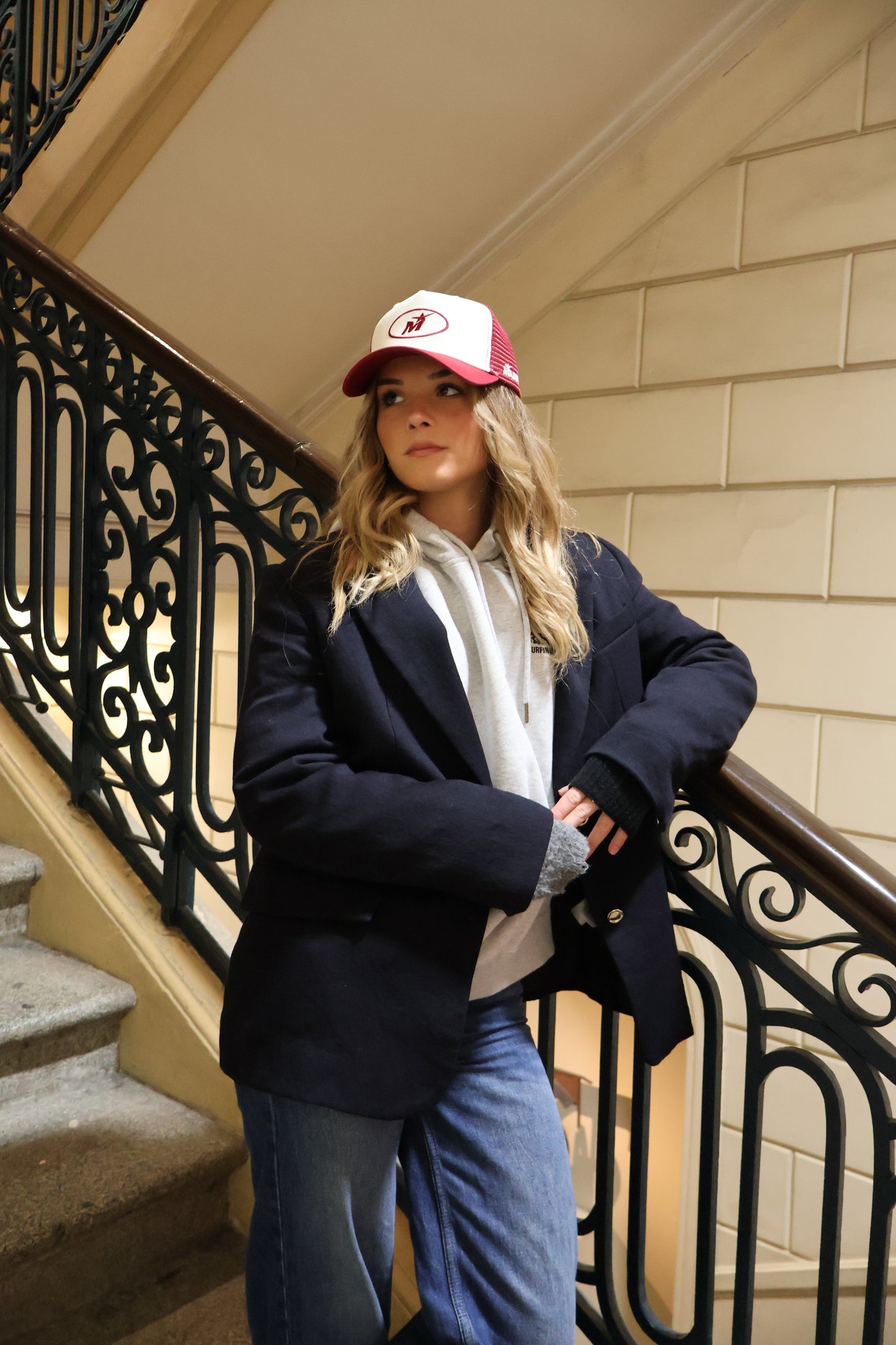 Casquette trucker bordeaux